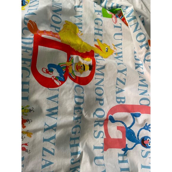 Vintage Sesame Street Alphabet Twin Flat Sheet Stevens USA Cutter Crafts Tastema - Picture 10 of 10